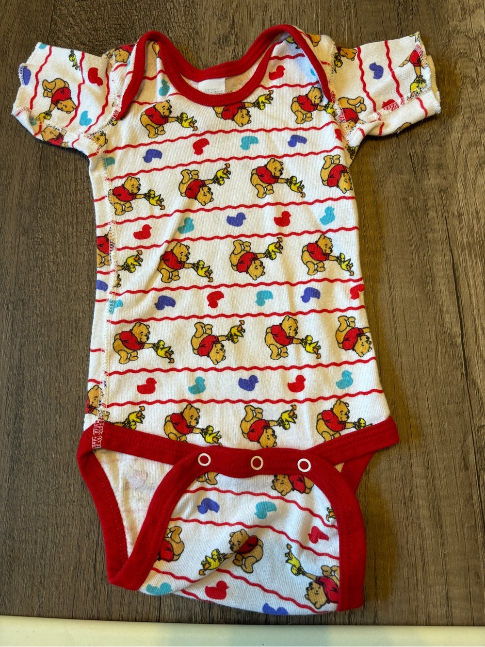 Vintage 90s 2000s Y2K Winnie The Pooh Bodysuit Outfit Onesie Duck Small